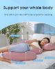 Picture of QUEEN ROSE Cooling Pregnancy Pillows, E Shaped Maternity Pillow for Sleeping, with Extra Wedge Pillow for Belly Support, 60 Inch Full Body Pillow, Pink