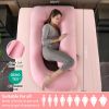 Picture of BATTOP Pregnancy Pillows for Sleeping- U Shaped Full Body Maternity Pillow, Pregnancy Pillow for Side Sleepers with Removable Cover, Supports Back, Hips, Belly & Legs (Pale Pink)