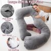 Picture of MOON PINE Pregnancy Pillow, U Shaped Full Body Pillow for Maternity Support, Sleeping Pillow with Cover for Pregnant Women (Dark Grey)