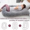Picture of MOON PINE Pregnancy Pillow, U Shaped Full Body Pillow for Maternity Support, Sleeping Pillow with Cover for Pregnant Women (Dark Grey)