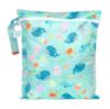 Picture of Bumkins Waterproof Wet Bag for Baby, Travel, Swim Suit, Cloth Diapers, Pump Parts, Pool, Beach, Gym Clothes, Toiletry, Hook to Stroller, Daycare, Zipper Reusable Wetdry Packing Pouch, Ocean Life Blue