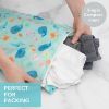 Picture of Bumkins Waterproof Wet Bag for Baby, Travel, Swim Suit, Cloth Diapers, Pump Parts, Pool, Beach, Gym Clothes, Toiletry, Hook to Stroller, Daycare, Zipper Reusable Wetdry Packing Pouch, Ocean Life Blue