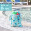 Picture of Bumkins Waterproof Wet Bag for Baby, Travel, Swim Suit, Cloth Diapers, Pump Parts, Pool, Beach, Gym Clothes, Toiletry, Hook to Stroller, Daycare, Zipper Reusable Wetdry Packing Pouch, Ocean Life Blue