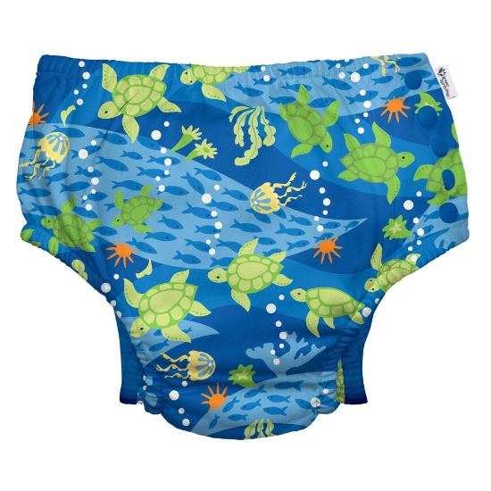Picture of Green sprouts Boys Reusable Baby and Toddler Swim Diaper, Royal Blue Turtle Journey, 3T