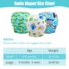 Picture of wegreeco Reusable Swim Diapers,Baby & Toddler Snap One Size Adjustable Reusable Baby Swim Diaper (Diving, Ocean, Turtle, Large, 3 Pack)