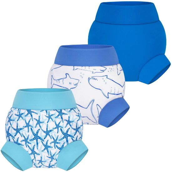 Picture of BIG ELEPHANT Reusable Baby Swim Diapers - 3 Pack for Boys - Adjustable, Easy to Wash, Soft & Waterproof, 12-24 Months