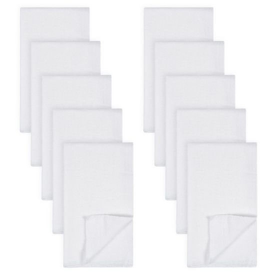 Picture of Gerber Unisex Baby Boys Girls Birdseye Flatfold Cloth Diapers Multipack White 10 Pack