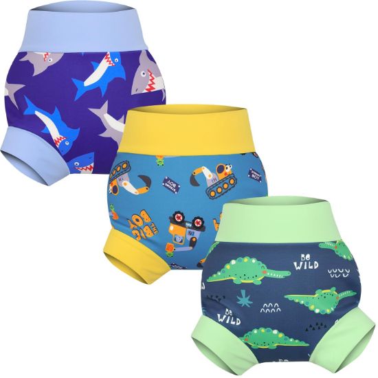 Picture of MooMoo Baby Reusable Swim Diapers 3 Pcs Waterproof Swimming Diapers for Baby Swim Lesson