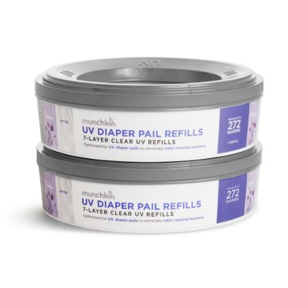 Picture of Munchkin UV Diaper Pail Refill Rings, Holds up to 544 Newborn Diapers, 2 Pack
