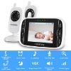 Picture of HelloBaby Baby Monitor with 2 Cameras, Baby Monitor No WiFi, Night Vision, 2-Way Audio, Remote Pan & Tilt, 2X Zoom, ECO Mode, 8 Lullabies, Sound Activated Screen