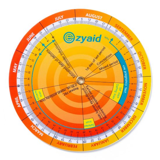 Picture of Ezyaid Pregnancy Wheel, Due Date OB-GYN Calculator with CRL, BPD, HC AC and FL Guide, EDC Wheel for Pregnant Women/Healthcare Providers