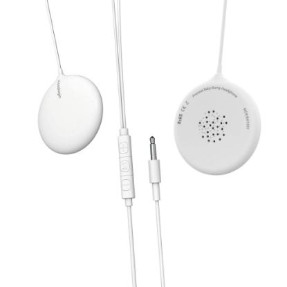 Picture of Mosalogic Baby Bump Headphone Pregnancy Headphones Belly Speaker Play Music Voice Story for Baby in The Womb Pregnancy Gift for Mom to Be