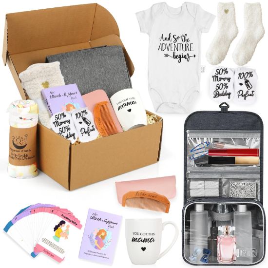 Picture of 3rd Trimester Pregnancy Gift Box for Expecting and First Time Moms, Gift Basket for Pregnant Women, Pregnant Mom Gifts Box, New Mom Gifts, 3rd Trimester Pregnancy Essentials