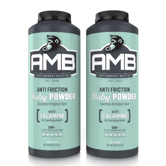 Picture of Anti Monkey Butt Baby Powder with Calamine, Talc-Free Diaper Rash & Anti-Chafing Relief, Cornstarch Formula for Itch & Moisture Protection, Hypoallergenic, 8 oz, Pack of 2