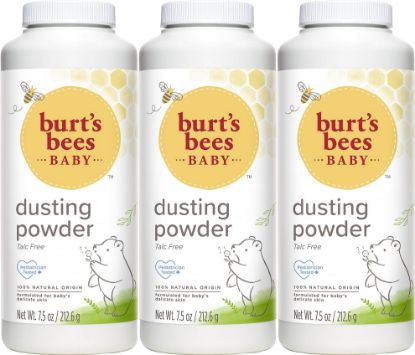 Picture of Burt's Bees Baby Powder, Hypoallergenic Dusting Powder, Non-Irritating, Calming Skin Care, All Natural, Talc Free,7.5 Ounce (Pack of 3)