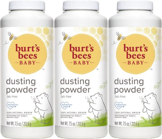 Picture of Burt's Bees Baby Powder, Hypoallergenic Dusting Powder, Non-Irritating, Calming Skin Care, All Natural, Talc Free,7.5 Ounce (Pack of 3)