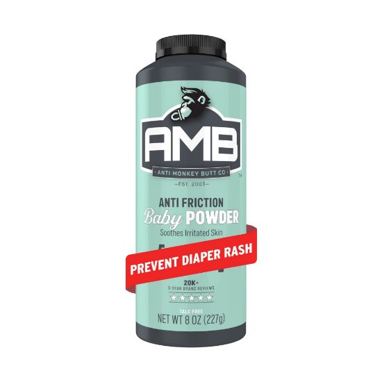 Picture of Anti Monkey Butt Baby Powder - Talc-Free Cornstarch Powder for Diaper Rash Prevention - Calamine & Hypoallergenic Formula for Anti-Chafing & Itch Relief - 8 oz