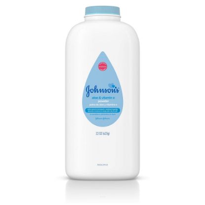 Picture of Johnson's Baby Powder with Naturally Derived Cornstarch Aloe & Vitamin E, Hypoallergenic, 22 oz (Pack of 6)