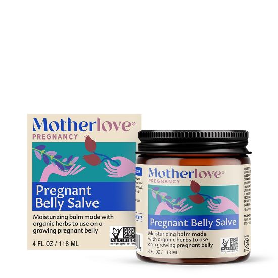 Picture of Motherlove Pregnant Belly Salve (4 oz) Moisturizing Balm to Use on Growing Belly-Non-GMO & Organic Herbs