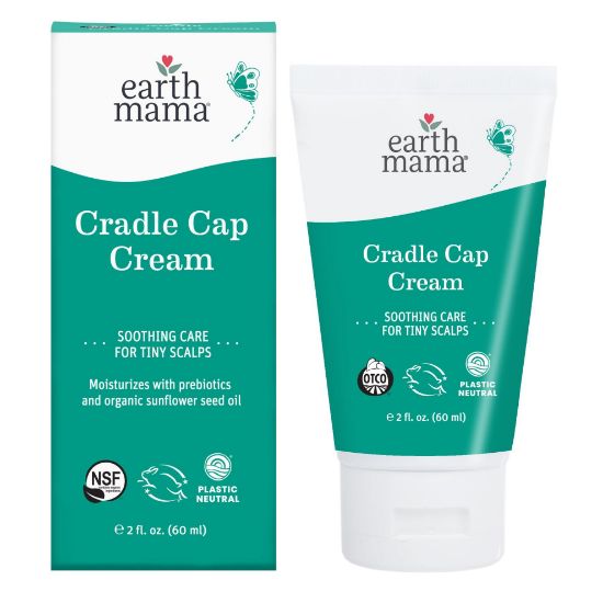 Picture of Earth Mama Cradle Cap Cream - 2 oz - Gentle Cream for Babies - Scalp Moisturizer to Help Soften Flakes - Cradle Cap Kit Essential