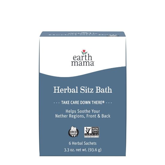 Picture of Earth Mama Herbal Sitz Bath | Pregnancy & Postpartum Essentials, Soothing Sitz Bath for Hemorrhoids with Witch Hazel, & Calendula, 6-Count