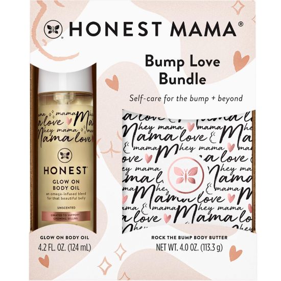 Picture of The Honest Company Mama Body and Belly Bump Love Bundle, Moisturizing Plant Based Oil and Stretch Mark Butter Cream