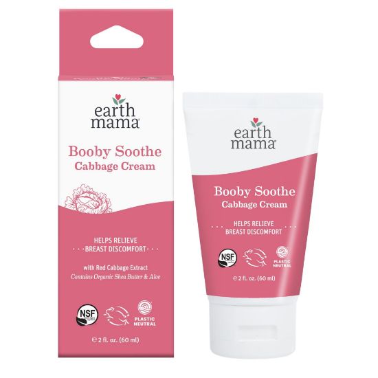 Picture of Earth Mama Booby Soothe Cabbage Cream - 2 oz - Breast Cream for Breastfeeding Discomfort and Weaning