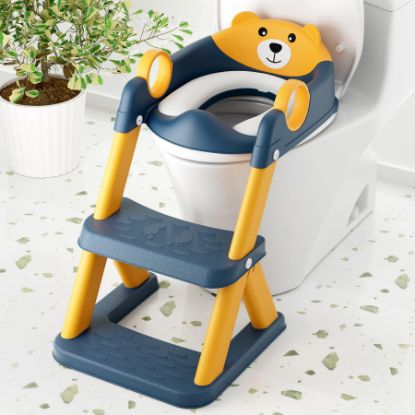 Picture of COOSEYA Toilet Seat, Potty Training Seat for Toddler, Upgraded 2-in-1 Potty Toilet Training for Boys and Girls,Waterproof Cushioned Mat with Non-slip Step Stool