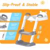 Picture of HBTower Potty Training Seat with Step Stool Ladder for Toddlers, Adjustable Kids Toilet Seat with Splash Guard, Anti-Slip Pads & Safety Handles, Comfortable Potty Chair for Boys & Girls (Grey)