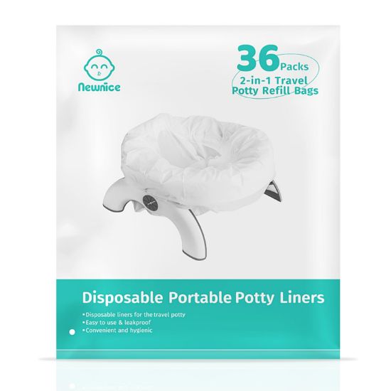 Picture of [36 Counts] Newnice Disposable Potty Liners with Absorbent Pads, Leak-proof Portable Travel Bags for Toddler Training, Compatible with OXO Tot 2-In-1 Go Potty & Most Potty Chairs