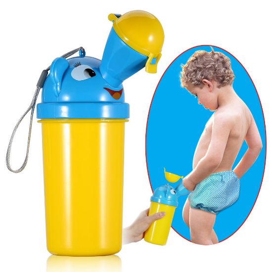 Picture of ONEDONE Portable Baby Child Potty Urinal Emergency Toilet for Camping Car Travel and Kid Potty Pee Training (boy)