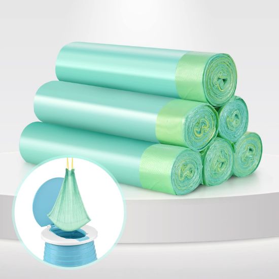 Picture of VISATOR Portable Travel Potty Chair Liners Bags Universal with Drawstring, 90 PCS (18 * 20INCH) (Green)