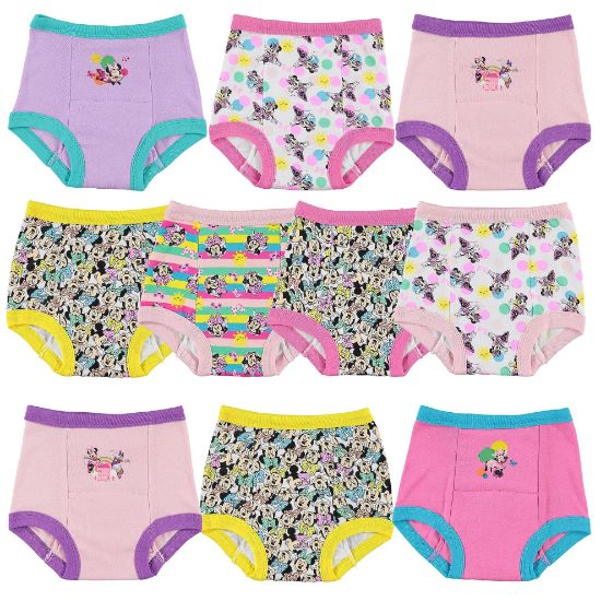 Picture of Disney Girls Minnie Mouse Pants 3-pk, 10-pk Sizes 18m, 2t, 3t & 4t Baby And Toddler Potty Training Underwear, Minnietraining10pk, 2T US