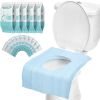 Picture of 50 Pack Toilet Seat Covers Disposable - Waterproof 16x24 Inch Extra Large Individually Wrapped Toilet Seat Shields Travel Accessories for Adults Kids