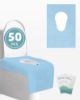 Picture of FLOGOSO 50 Pack Disposable Toilet Seat Covers 16x24 Inch Extra Large Individually Wrapped Toilet Seat Shields Travel Accessories for Adults Kids-Blue