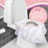 Picture of Potty Shields Toilet Seat Covers Disposable (40 Pack, Floral) - XL Waterproof Toilet Cover for Toddlers, Kids & Adults - Portable & Individually Wrapped for Travel, Potty Training & Public Restrooms