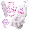 Picture of Princess Disposable Toilet Seat Cover for Kids 20 Pack, XL, Waterproof & Individually Wrapped Toddler Toilet Covers Disposable for Travel, Potty Liners for Toddlers, Potty Training for Girls and Boys