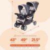 Picture of Baby Trend Sit N' Stand Convertible Multi-Use Easy Fold Travel Toddler & Baby Tandem Double Stroller with Safety Harness and Storage Basket, Magnolia