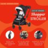 Picture of Baby Trend Sit N' Stand 5-in-1 Collapsible Shopper Stroller with Canopy, Visor, Extendable Storage Basket, Phone Tray, and 2 Cup Holders, Modern Khaki