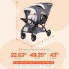 Picture of Baby Trend Sit N' Stand Tandem Double Stroller 2.0 DLX with 5 Point Safety Harness, Shaded Canopy, 2 Cup Holders, and Ample Storage Space, Magnolia