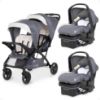 Picture of Baby Trend Sit N' Stand Tandem Double Stroller w/ 2 Pack EZ-Lift Plus Infant Car Seats, Magnolia