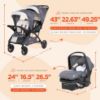 Picture of Baby Trend Sit N' Stand Tandem Double Stroller w/ 2 Pack EZ-Lift Plus Infant Car Seats, Magnolia