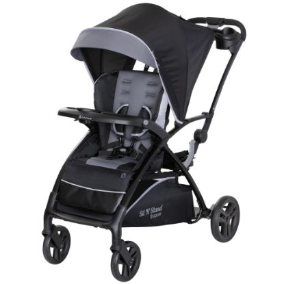 Picture of Baby Trend Sit N' Stand 5-in-1 Collapsible Kids Shopper Stroller with Shaded Canopy Visor, Extendable Storage Basket, and 2 Cup Holders, Stormy