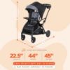 Picture of Baby Trend Sit N' Stand 5-in-1 Collapsible Kids Shopper Stroller with Shaded Canopy Visor, Extendable Storage Basket, and 2 Cup Holders, Stormy