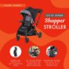 Picture of Baby Trend Sit N' Stand 5-in-1 Collapsible Kids Shopper Stroller with Shaded Canopy Visor, Extendable Storage Basket, and 2 Cup Holders, Stormy