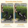Picture of Tandem Stroller, Double Bassinet Stroller for Newborn and Toddler Twins, Reversible Seat Adjustable Canopy, One-Hand Fold Frame with Large Storage Basket, Black
