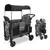 Picture of WONDERFOLD W2 Elite Double Stroller Wagon Featuring 2 High Seats with 5-Point Harnesses, Adjustable Push Handle, and Height Adjustable UV-Protection Canopy, W2 Elite Gray