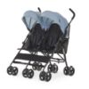 Picture of Dream On Me Twin Venture Umbrella Stroller in Light Blue, Multi Backrest Positions, Adjustable & Removable Canopy Double Stroller, 360Swivel Wheels with Locks