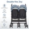 Picture of Dream On Me Twin Venture Umbrella Stroller in Light Blue, Multi Backrest Positions, Adjustable & Removable Canopy Double Stroller, 360Swivel Wheels with Locks