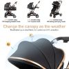 Picture of PEARLOVE 2 in 1 Baby Stroller Newborn Foldable Pushchair Folding High Landscape Infant Carriage,Toddler Pushchair Black Baby Stroller